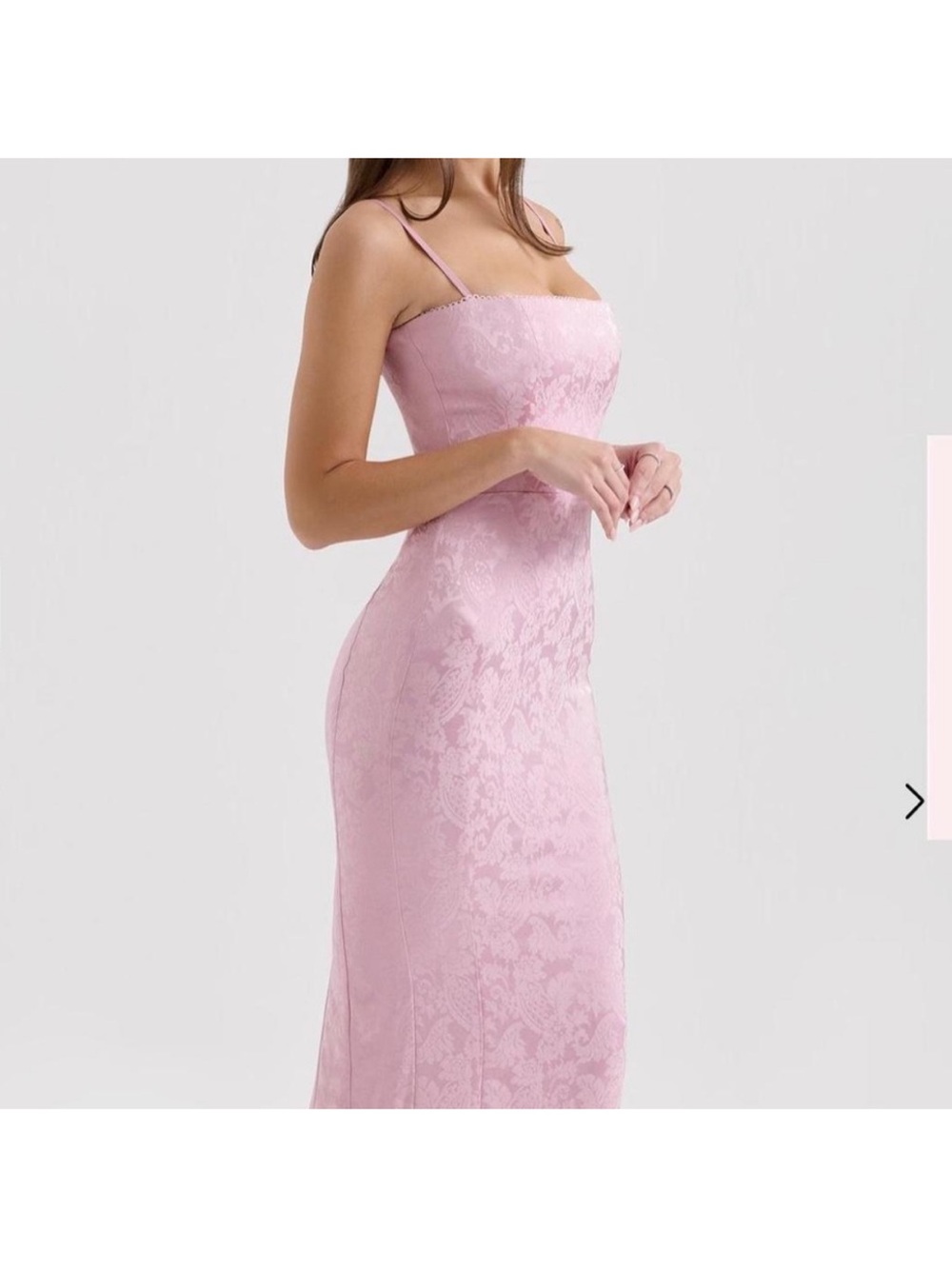 House of CB Pink Jacquard Corset Midi Dress – Size M
